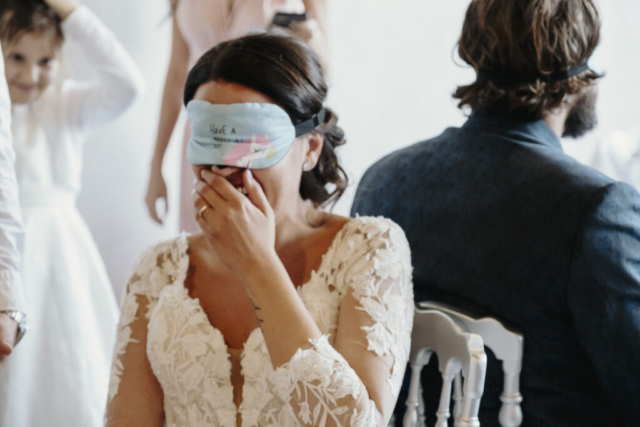 Ritratto sposa durante gli scherzi