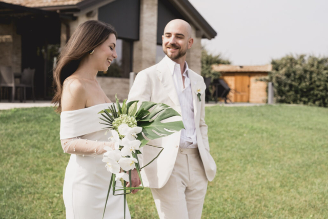 Belli e felici gli sposi in questo ritratto