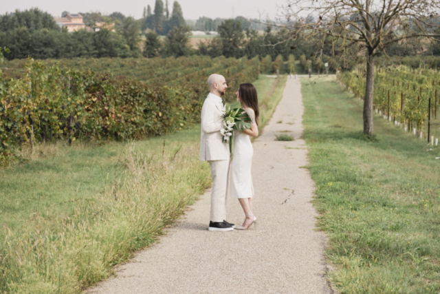 Un momento romantico per gli sposi