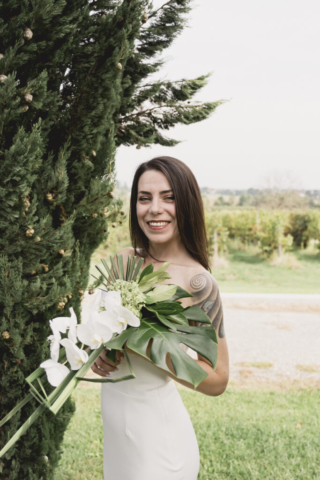 Un bel sorriso della sposa